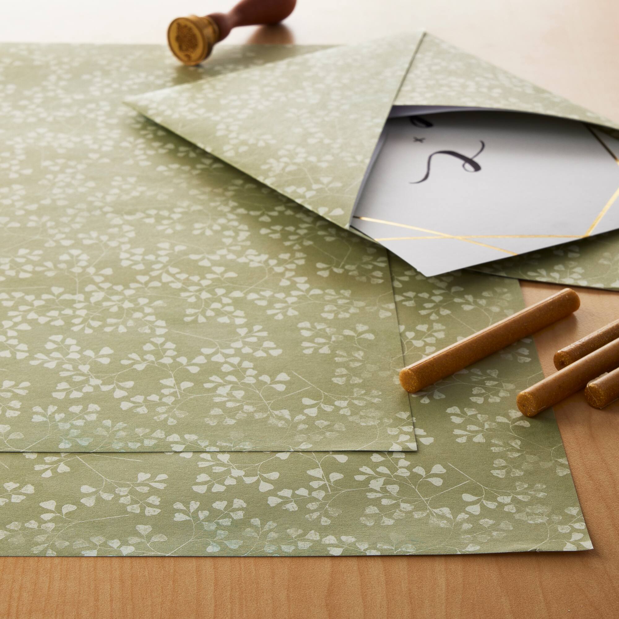48 Pack: Ditsy Green Leaves Cardstock Paper by Recollections™, 12" x 12"